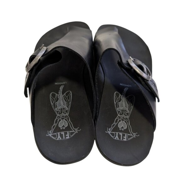 Fly London Mica758fly Bridle Black Leather Mica Flat Sandals Womens Size 8 EU 38 - Picture 5 of 6